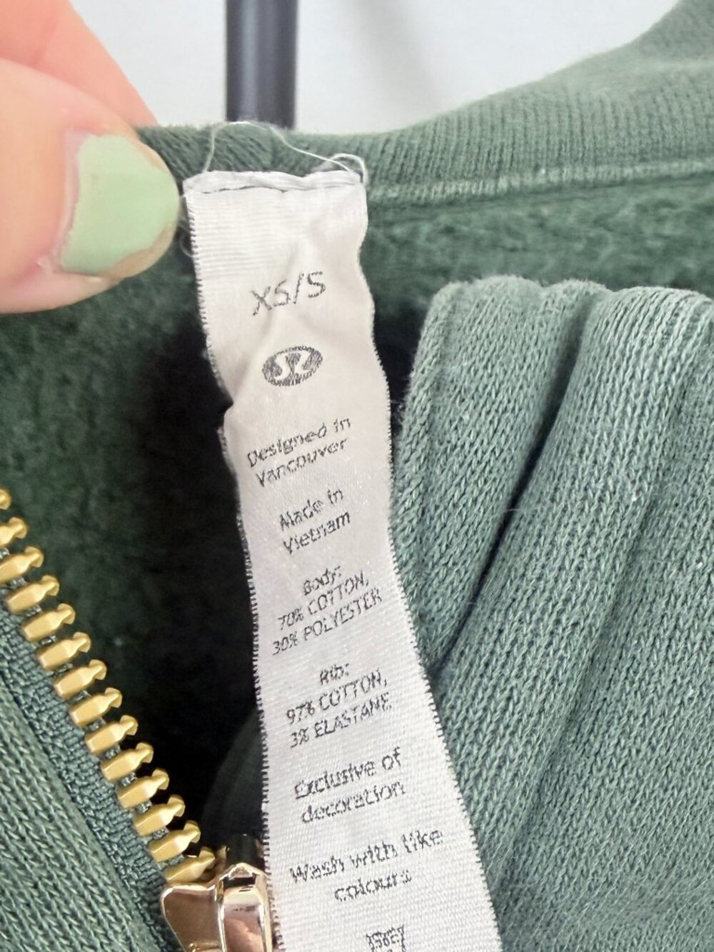 Lululemon Scuba Oversized Crop Half-Zip Hoodie Green Jasper XS/S - Picture 6 of 8